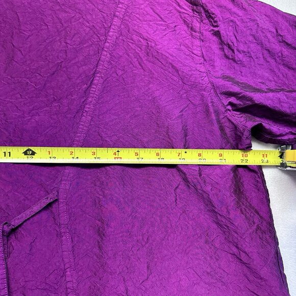 Eleven Stitch Design Silk Button Up Lightweight Jacket Size S Purple Lagenlook - Picture 11 of 13
